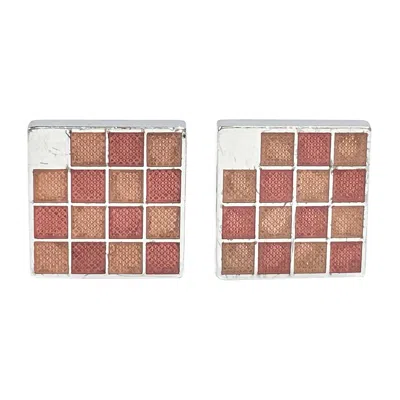 Pre-owned Louis Vuitton Sterling Silver Guilloche Enamel Damier Cufflinks In Multi