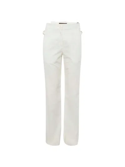 Pre-owned Louis Vuitton Straight Trousers In White