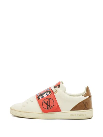 Pre-owned Louis Vuitton Strap Sneakers In White