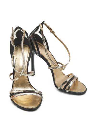 Pre-owned Louis Vuitton Strappy-details Leather Sandals In Gold