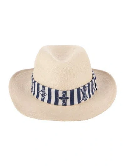 Pre-owned Louis Vuitton Straw Sun Hat In Neutral