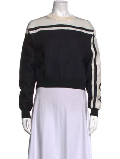 Pre-owned Louis Vuitton Striped Crew Neck Sweatshirt In Black