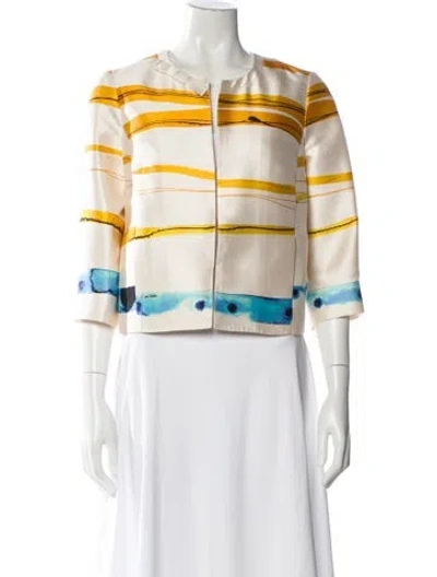 Pre-owned Louis Vuitton Striped Evening Jacket In Yellow