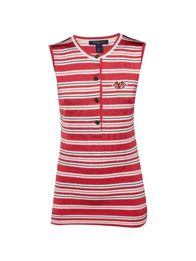 Pre-owned Louis Vuitton Striped Knit Top In Red