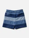 Louis Vuitton Striped Patchwork Denim Shorts