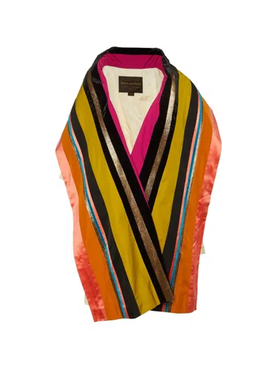 Pre-owned Louis Vuitton Striped Scarf Coat In Neutral