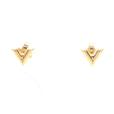 Pre-owned Louis Vuitton Studs Earrings Essential V Earrings Gp Gold