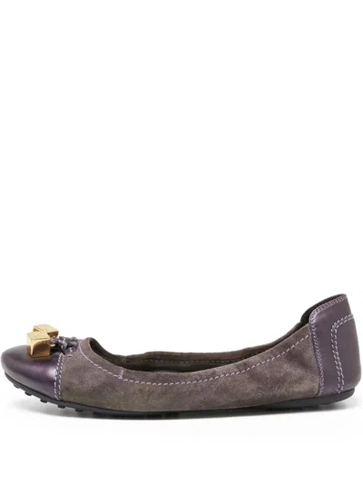 Pre-owned Louis Vuitton Suede Ballerina Flats