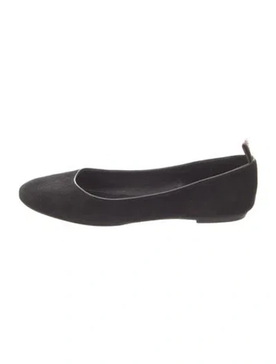 Pre-owned Louis Vuitton Suede Ballet Flats In Black