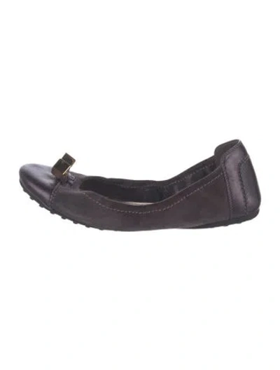 Pre-owned Louis Vuitton Suede Ballet Flats In Purple