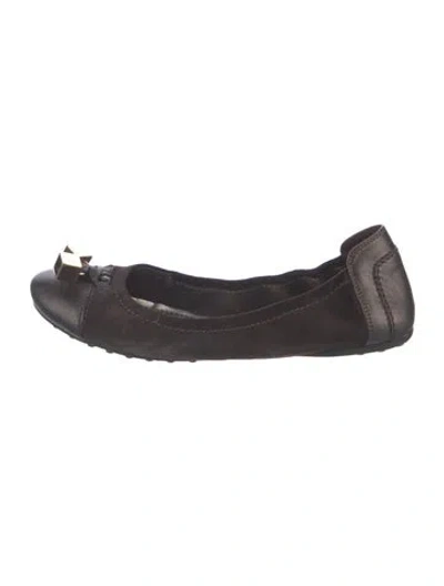 Pre-owned Louis Vuitton Suede Ballet Flats In Purple