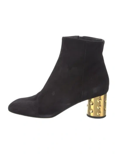 Pre-owned Louis Vuitton Suede Boots In Black