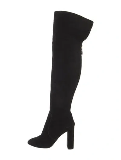 Pre-owned Louis Vuitton Suede Boots In Black