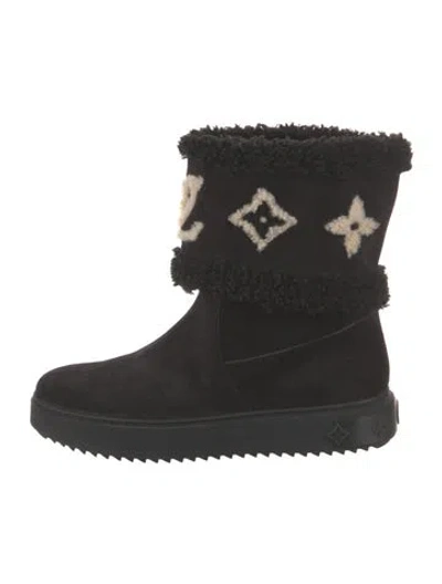 Pre-owned Louis Vuitton Suede Boots In Black