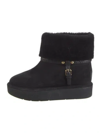 Pre-owned Louis Vuitton Suede Boots In Black