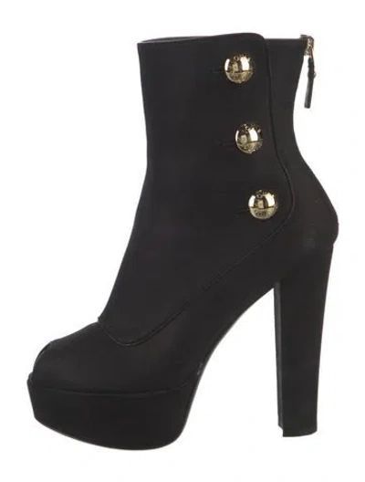 Pre-owned Louis Vuitton Suede Boots In Black