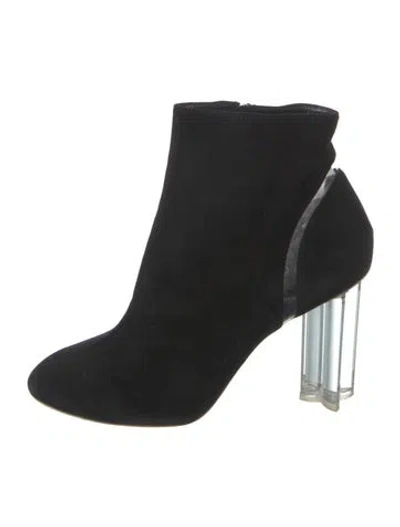 Pre-owned Louis Vuitton Suede Boots In Black