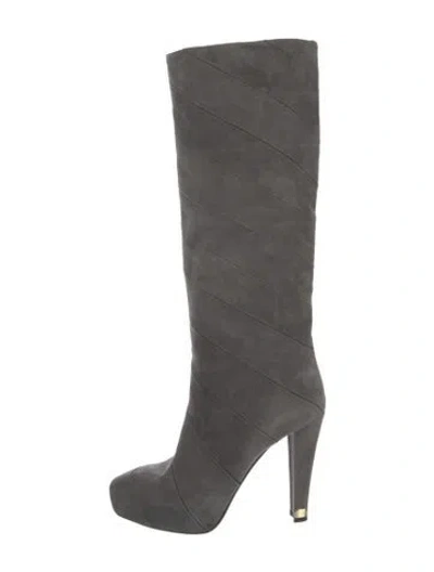 Pre-owned Louis Vuitton Suede Boots In Grey