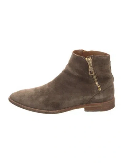 Pre-owned Louis Vuitton Suede Boots In Neutral