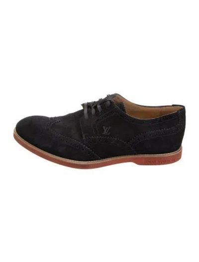 Pre-owned Louis Vuitton Suede Brogues In Blue