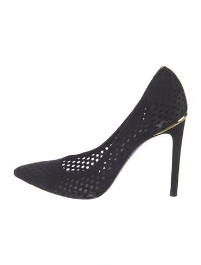Pre-owned Louis Vuitton Suede Cutout Accent Pumps In Blue