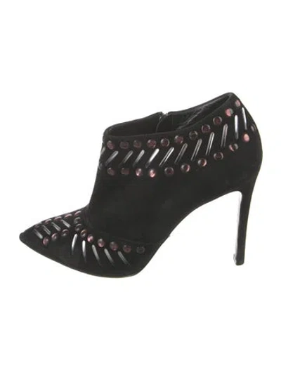 Pre-owned Louis Vuitton Suede Graphic Print Boots In Black