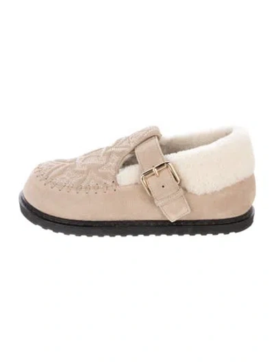 Pre-owned Louis Vuitton Suede Graphic Print Loafers In Pink