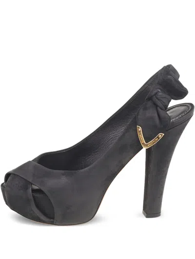 Pre-owned Louis Vuitton Suede Heeled Pumps