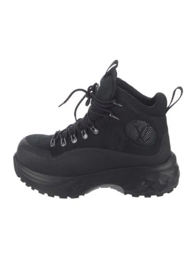 Pre-owned Louis Vuitton Suede Hiking Boots In Black