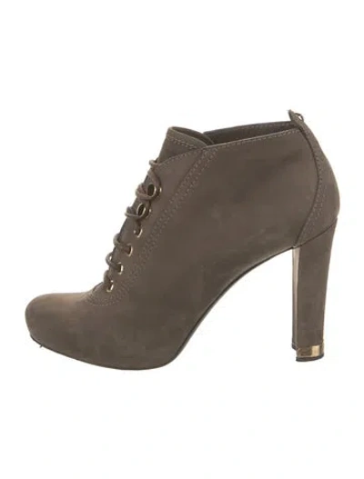 Pre-owned Louis Vuitton Suede Lace-up Boots In Brown
