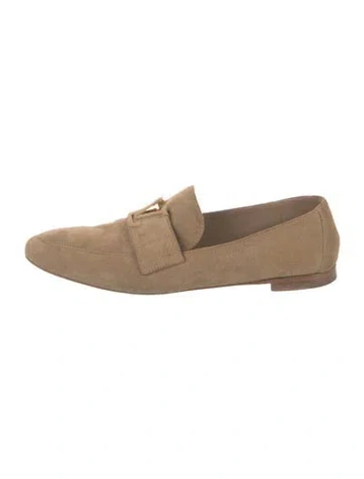 Pre-owned Louis Vuitton Suede Loafers In Brown
