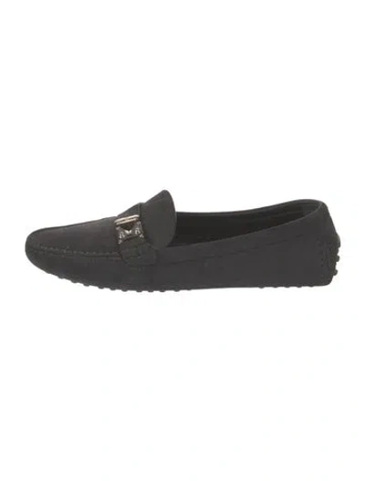 Pre-owned Louis Vuitton Suede Loafers In Gray