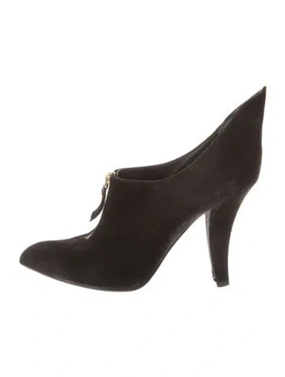 Pre-owned Louis Vuitton Suede Mules In Black