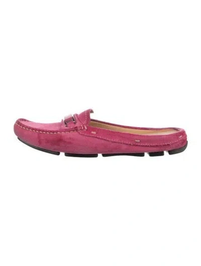 Pre-owned Louis Vuitton Suede Mules In Pink