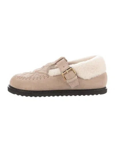 Pre-owned Louis Vuitton Suede Patterned Loafers In Neutrals