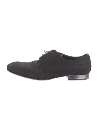 Pre-owned Louis Vuitton Suede Patterned Oxfords In Black