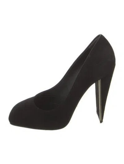 Pre-owned Louis Vuitton Suede Pumps In Black