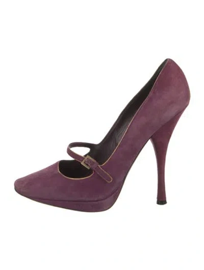 Pre-owned Louis Vuitton Suede Pumps In Purple