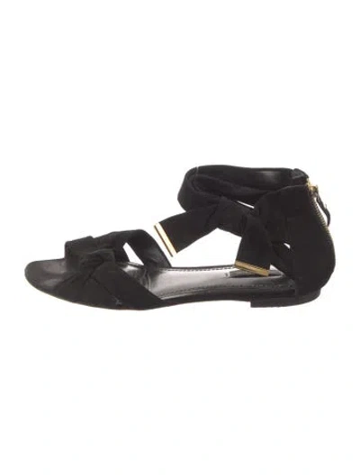 Pre-owned Louis Vuitton Suede Sandals In Black
