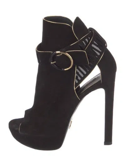 Pre-owned Louis Vuitton Suede Slingback Pumps In Black