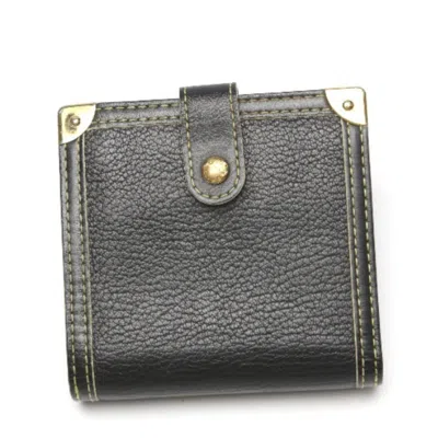 Pre-owned Louis Vuitton Suhali Black Leather Wallet (bi-fold) ()