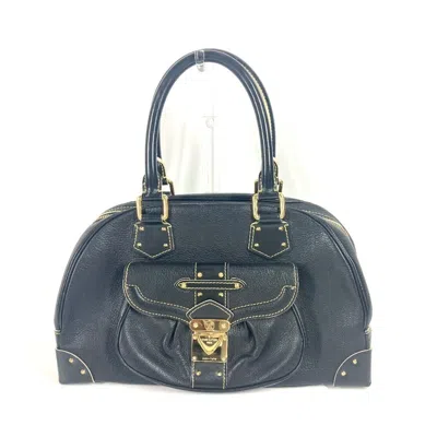 Pre-owned Louis Vuitton Suhali Black Noir Suhali Leather Boston Bag Handbag Shoulder Bag ()