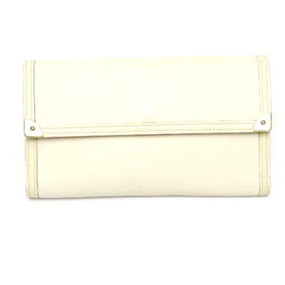 Pre-owned Louis Vuitton Suhali Blanc Suhali Leather Long Wallet (tri-fold) ()