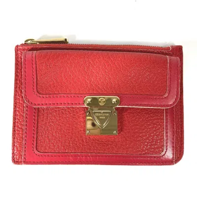 Pre-owned Louis Vuitton Suhali Geranium Red Color Suhali Leather Coin Purse/coin Case ()