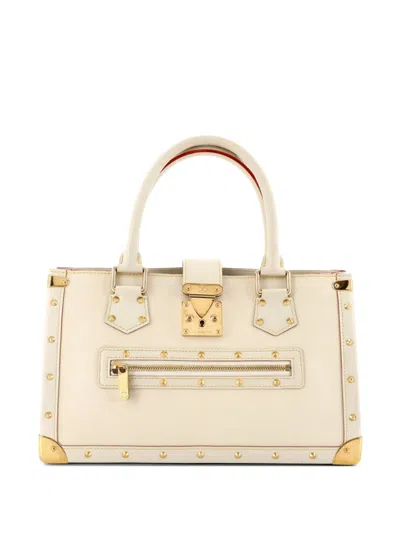 Pre-owned Louis Vuitton Suhali Le Fabuleux Handbag Leather Tote Bag In White