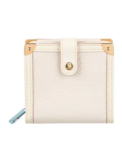 Pre-owned Louis Vuitton Suhali Leather Zippy Compact Wallet In Neutral
