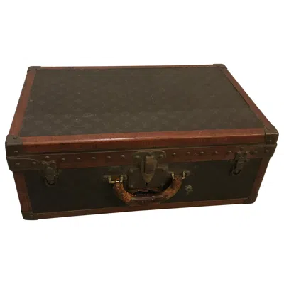 Pre-owned Louis Vuitton Suitcase Trunk With Key In Black
