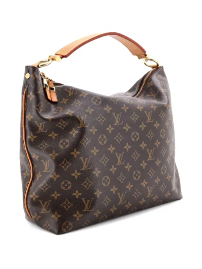 Pre-owned Louis Vuitton Sully Handbag Monogram Canvas Mm Hobo Bag In Brown
