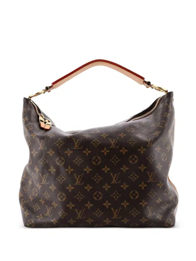 Pre-owned Louis Vuitton Sully Handbag Monogram Canvas Mm Hobo Bag In Brown