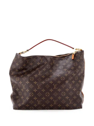 Pre-owned Louis Vuitton Sully Handbag Monogram Canvas Mm Hobo Bag In Brown
